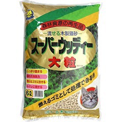 固まる木製猫砂 スーパーウッディー 大粒(6L)[猫砂・猫トイレ用品]