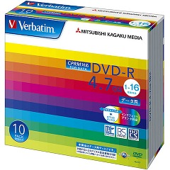 バーベイタム DVD-R 4.7GB PCデータ用 CPRM 16倍速対応 10枚 DHR47JDP10V1(1セット)[DVDメディア]