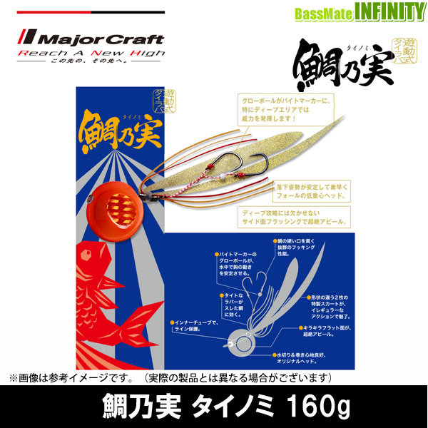 ●メジャークラフト タイラバ 鯛乃実 タイノミ 160g 【メール便配送可】